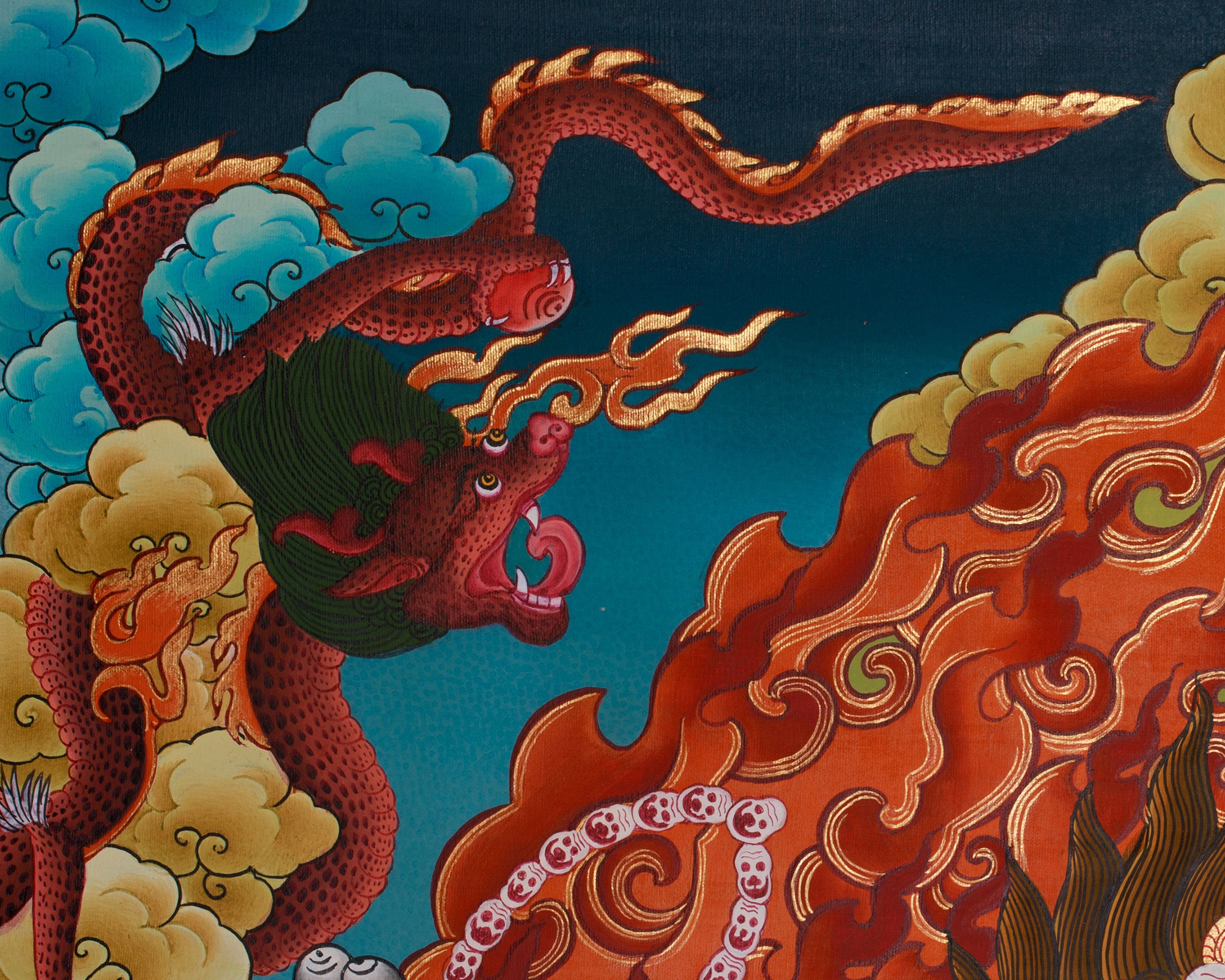 Fierce Six Armed Mahakala | Buddhist Protector Deity Thangka