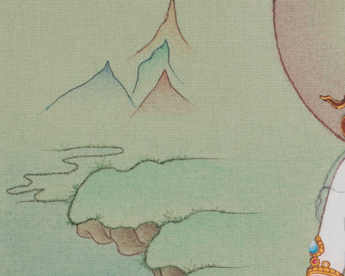 White Tara Traditional Tibetan Thangka | Sacred Goddess of Compassion and Longevity