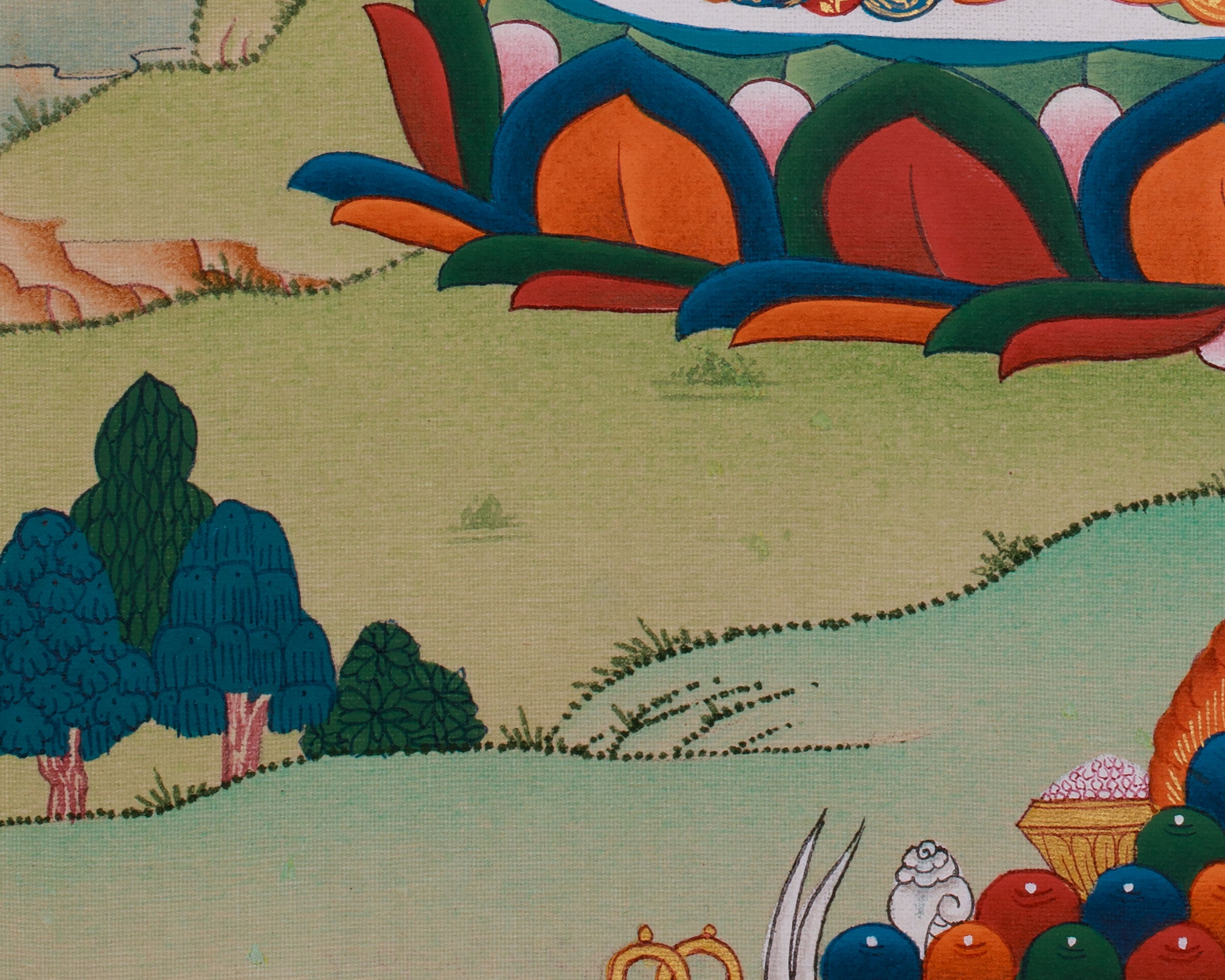 Sacred Four-Arms Avalokiteshvara Artwork | Bodhisattva of Compassion and Protection