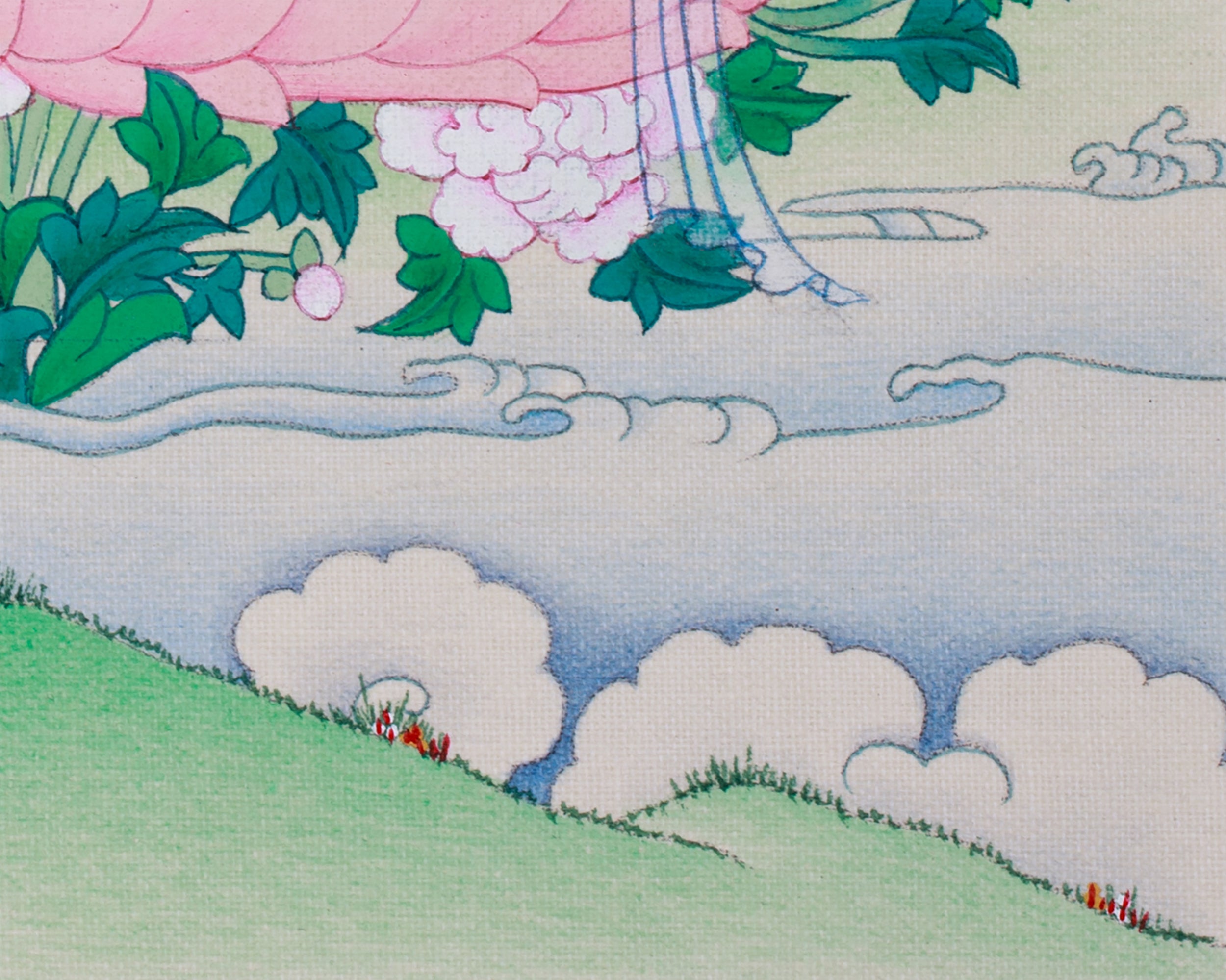 Tibetan Bodhisattva Manjushri Thangka | Small Canvas Artwork