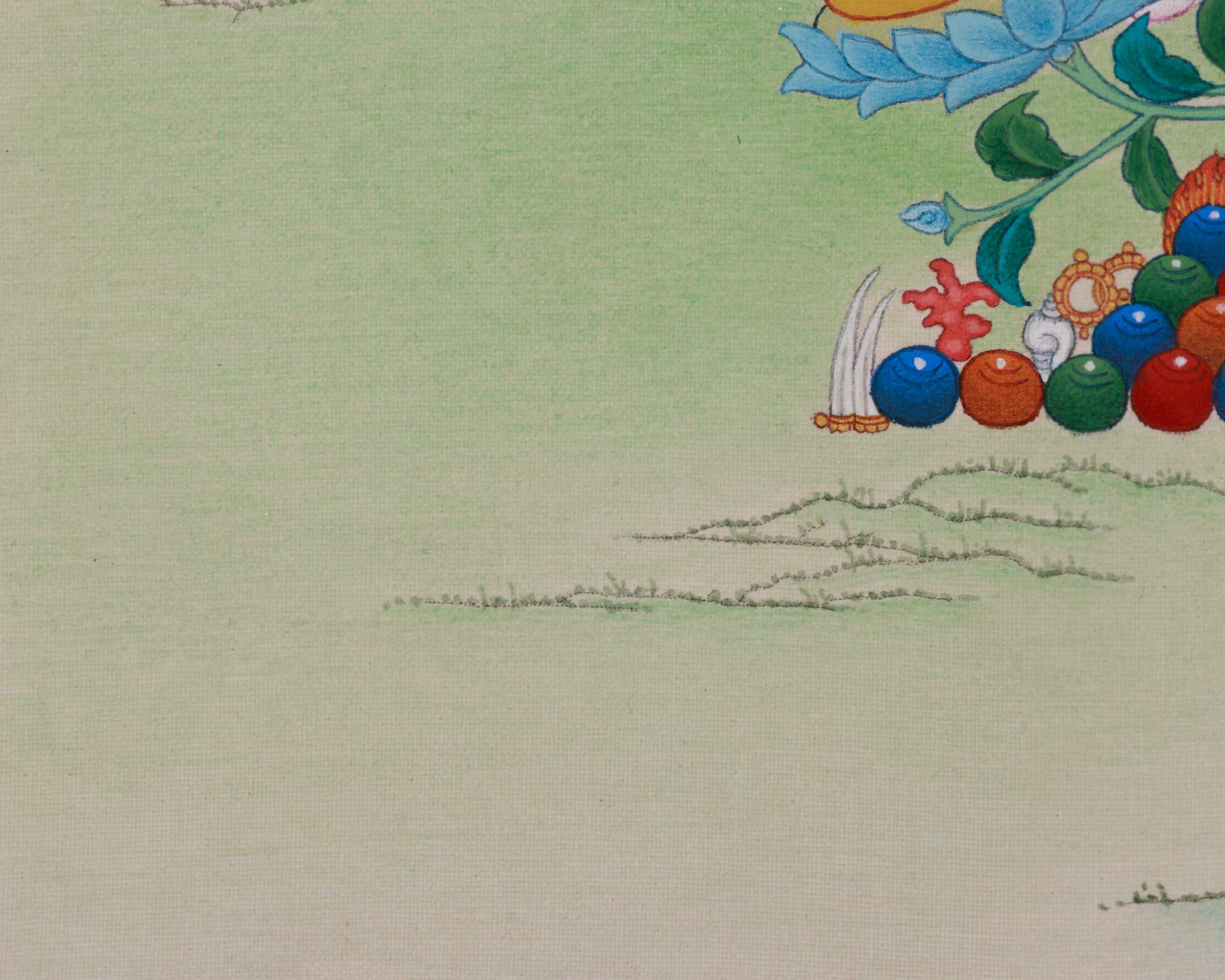 Shayma Tara Tibetan Thangka | Divine Goddess Green Tara Artwork