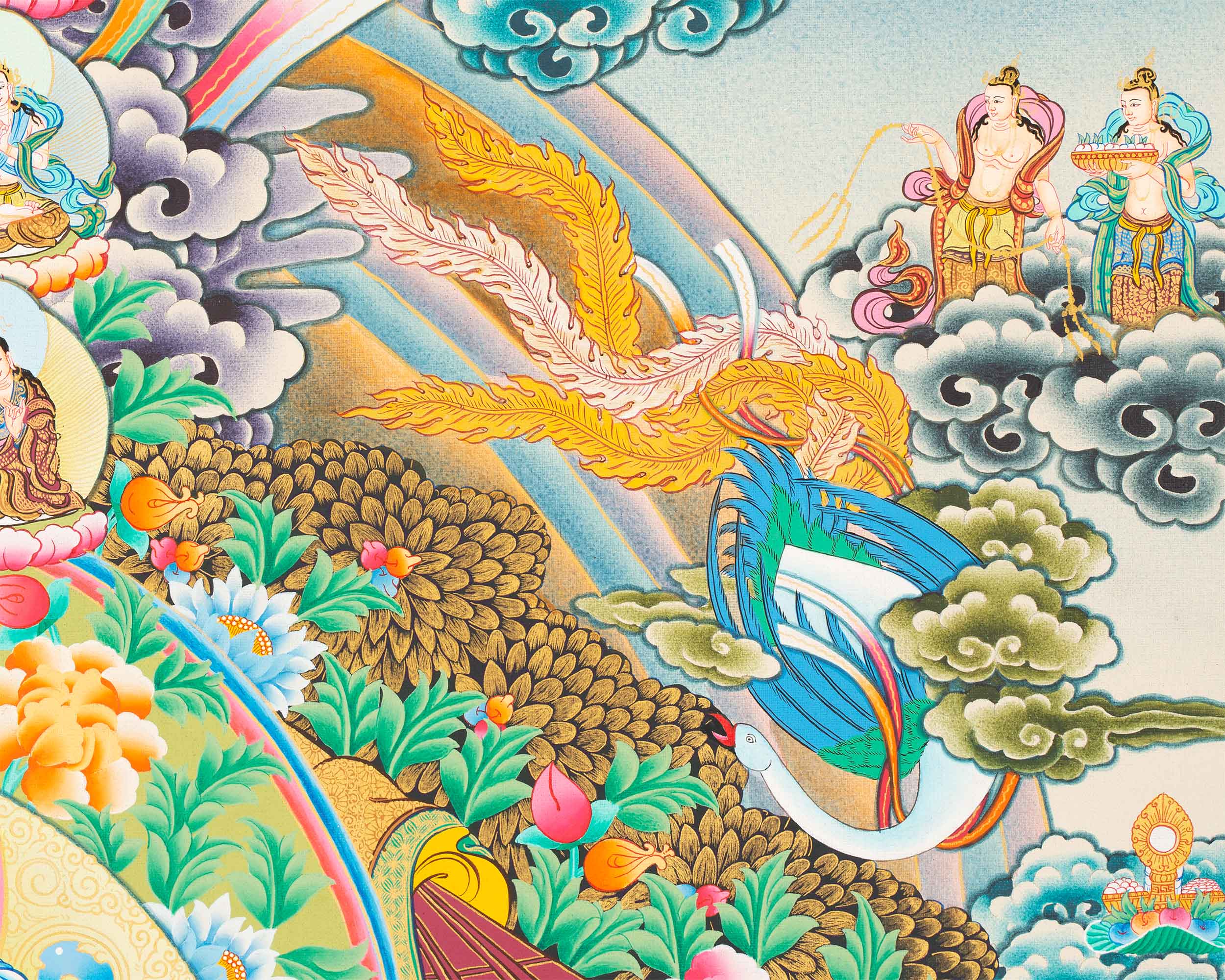 Guru Padmasambhava Giclee Print For Spiritual Room Decor | The Lotus Born Master Rinpoche Thangka