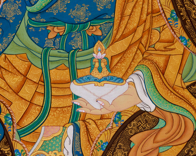 Hand-Painted Padmasambhava Art | Traditional Tibetan Thangka Painting