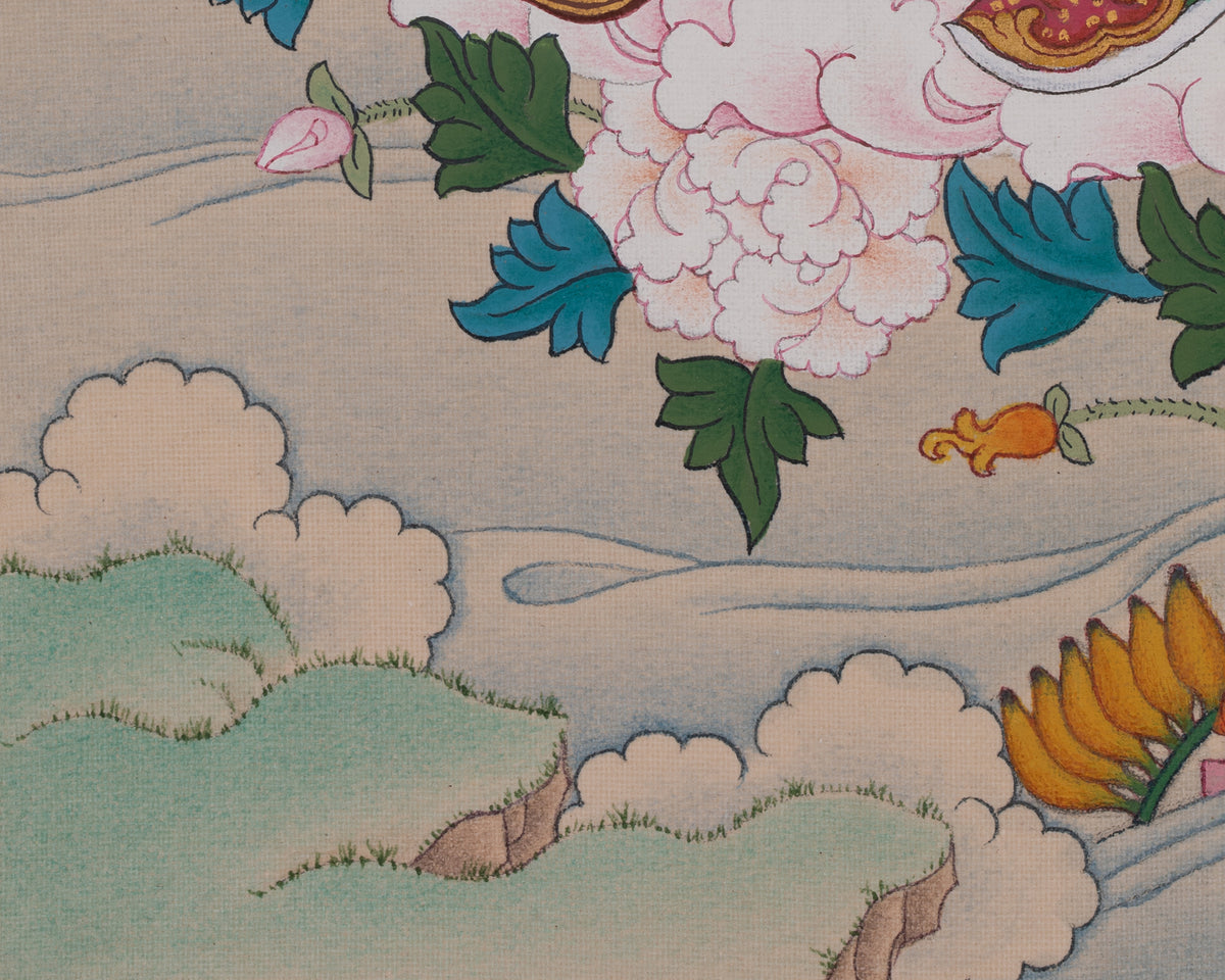 Traditional Art Of Guru Rinpoche With Consort | Representation of Spiritual Transformation and Wisdom