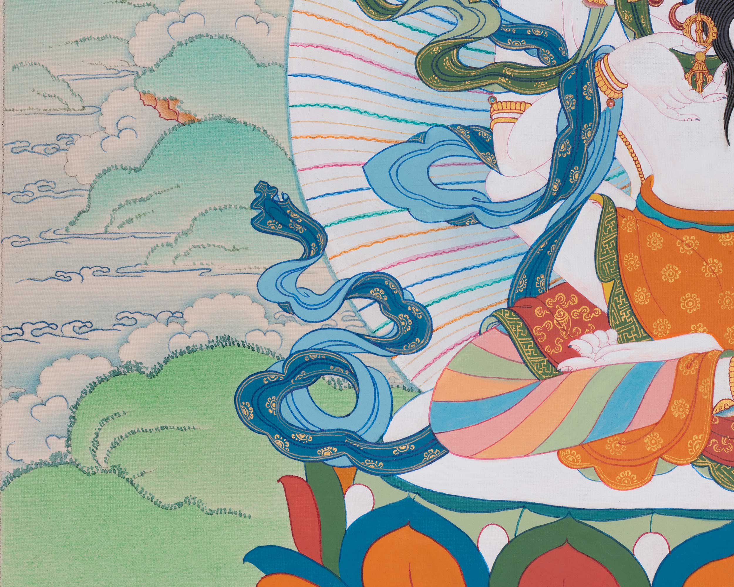 Traditional Thangka of Vajrasattva Consort (Yab-Yum) | The Divine Union of Wisdom and Compassion