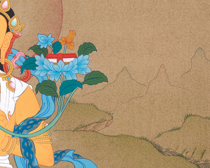 Manjushri Buddha | Handpainted Buddha Thangka Art