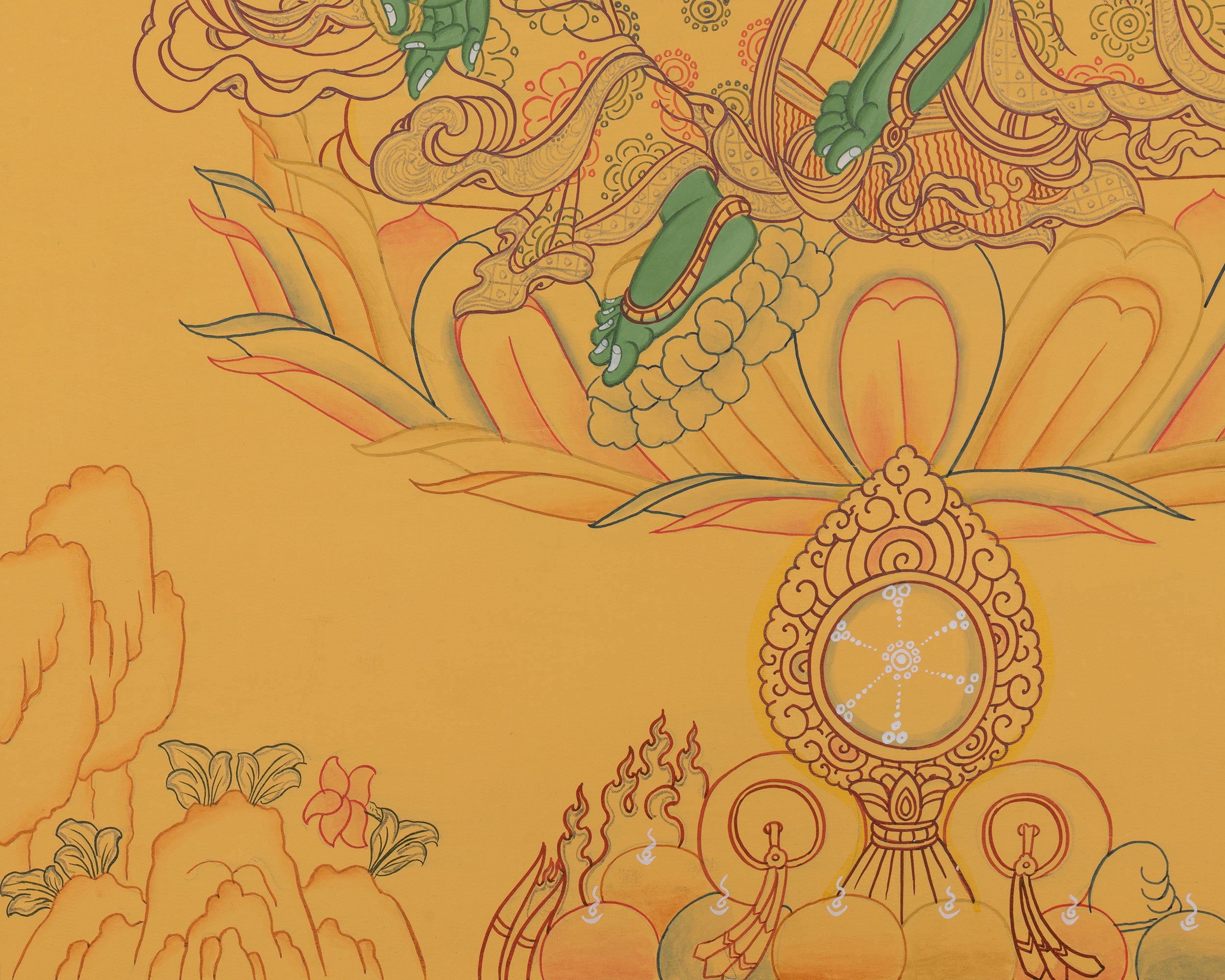 Mother of Liberation, Green Tara Thangka | Female Buddhist Deity