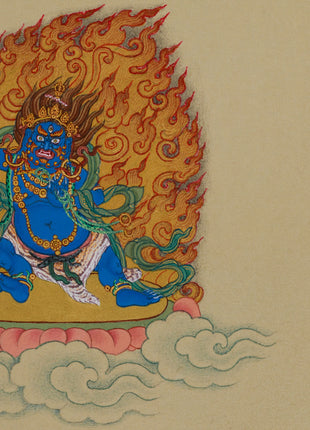 Guardian of Wealth Jambhala Thangka | Divine Blessings of Fortune & Well-Being