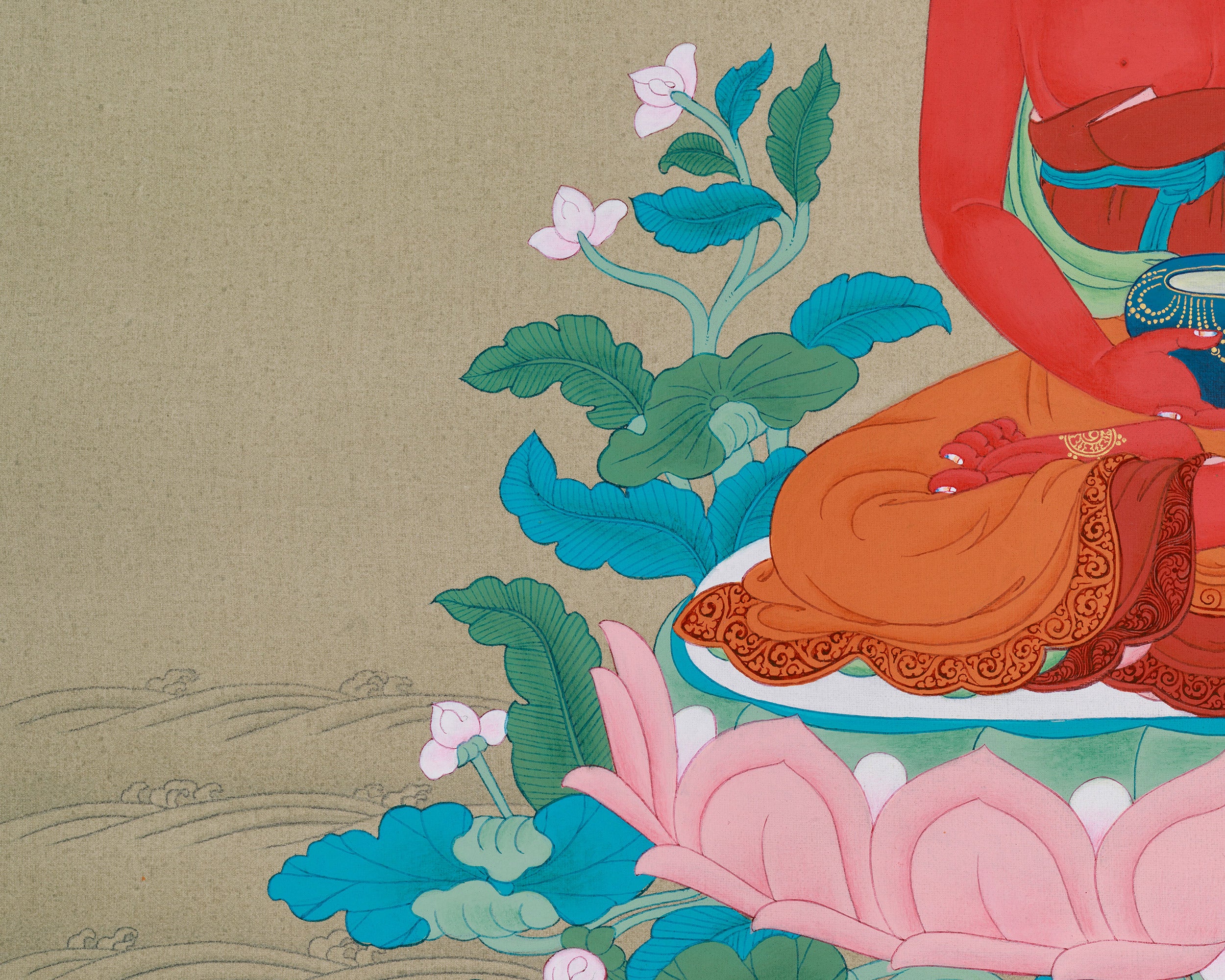 Buddha of Infinite Light - Red Amitabha Buddha Thangka
