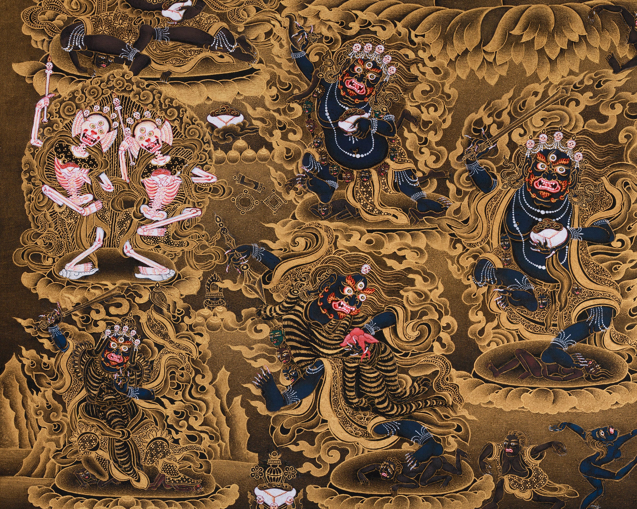 Wrathful Sakya Mahakala Thangka | Dharmapala of Sakya Tradition