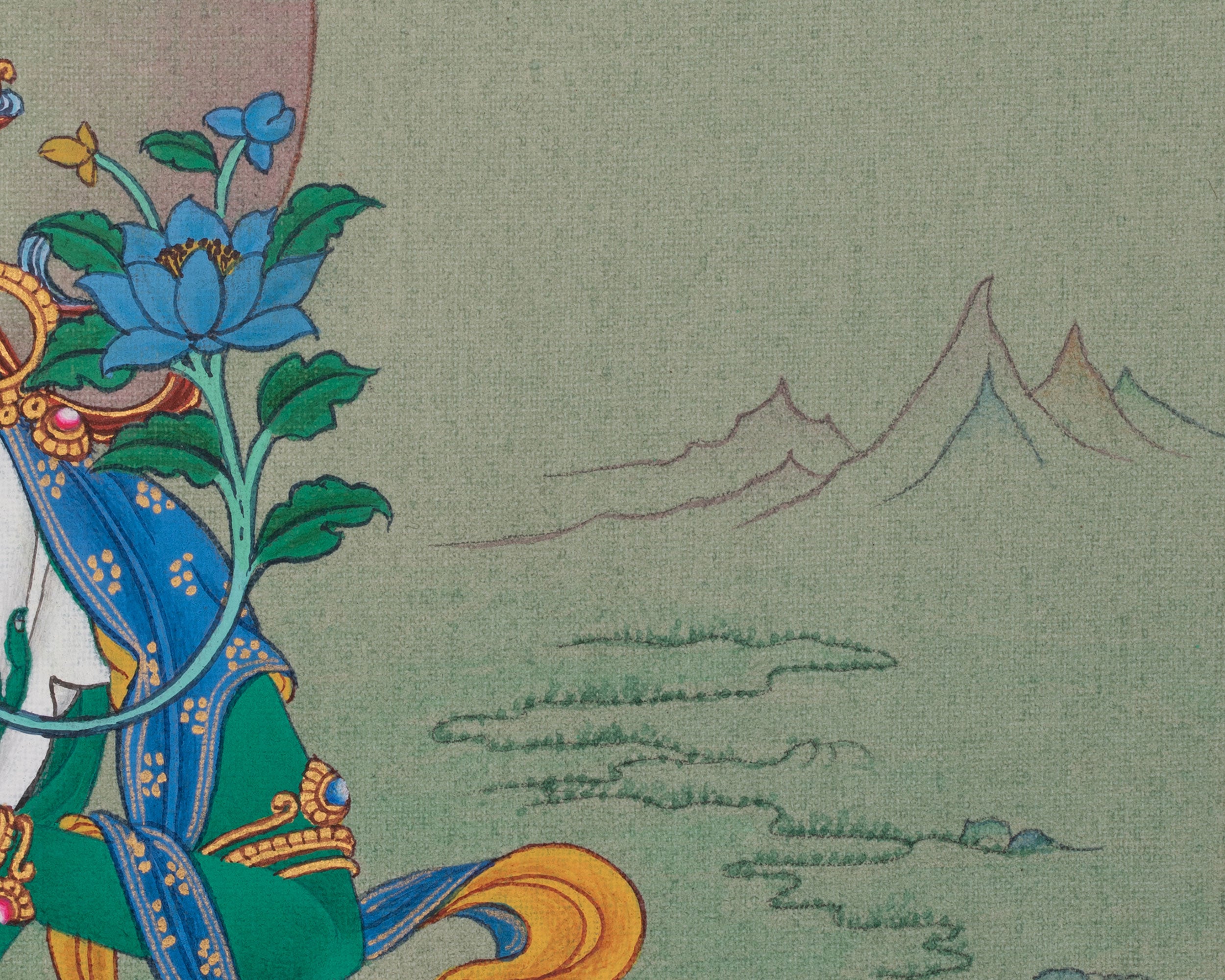 Green Tara Healing Thangka | Compassionate Deity | Himalayan Artwork
