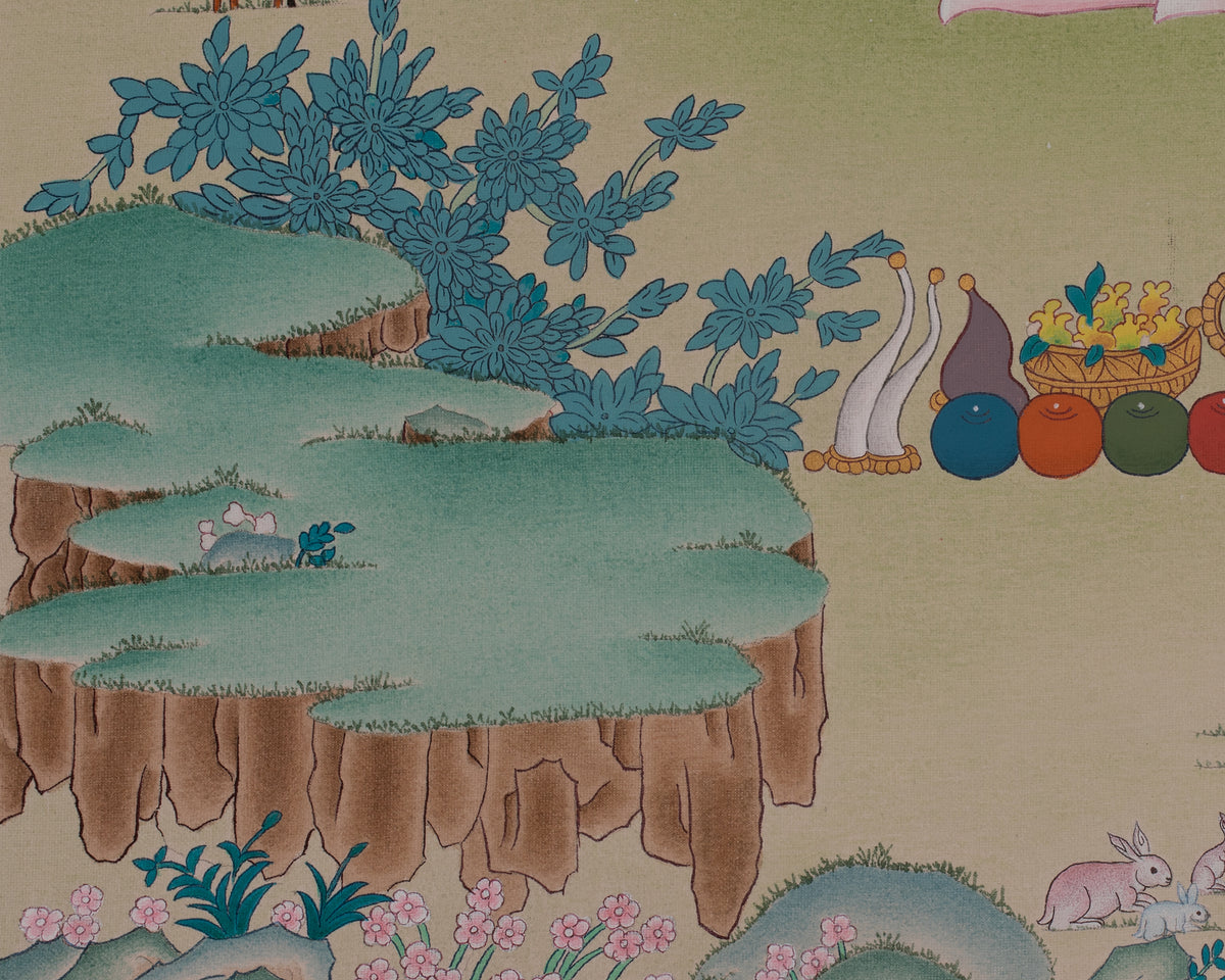 Chenrezig Sacred Thangka Art | Avalokiteshvara Art | Compassion Buddha