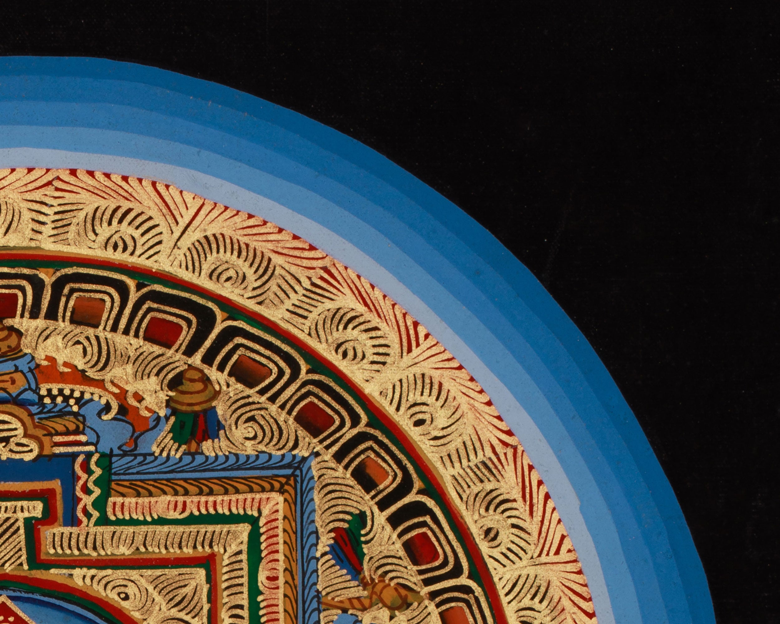 Gold Double Vajra Mandala Thangka | Buddhist Art on Cotton Canvas