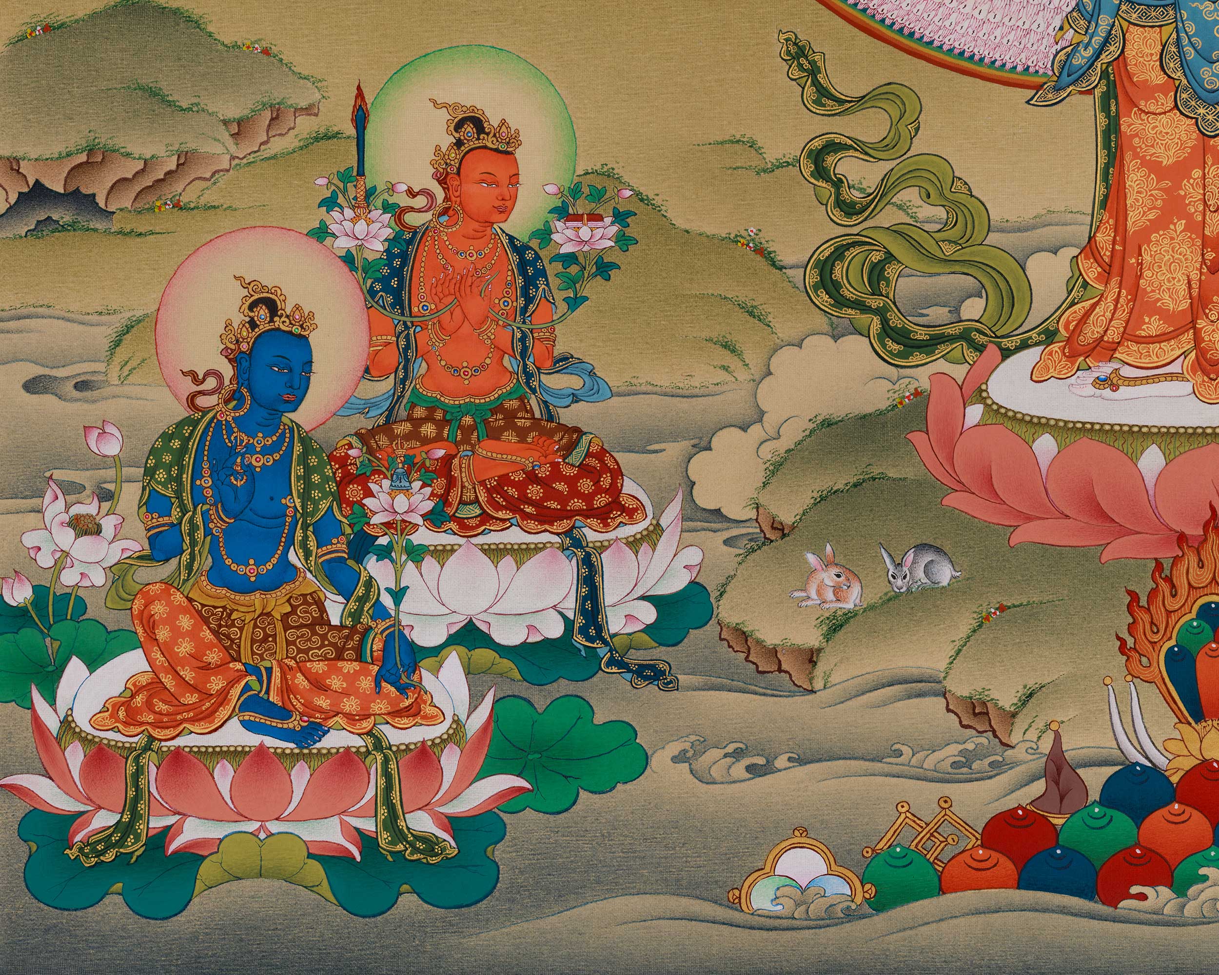 Traditional Thangka of 1000-Armed Chenrezig | Tibetan Compassion Deity
