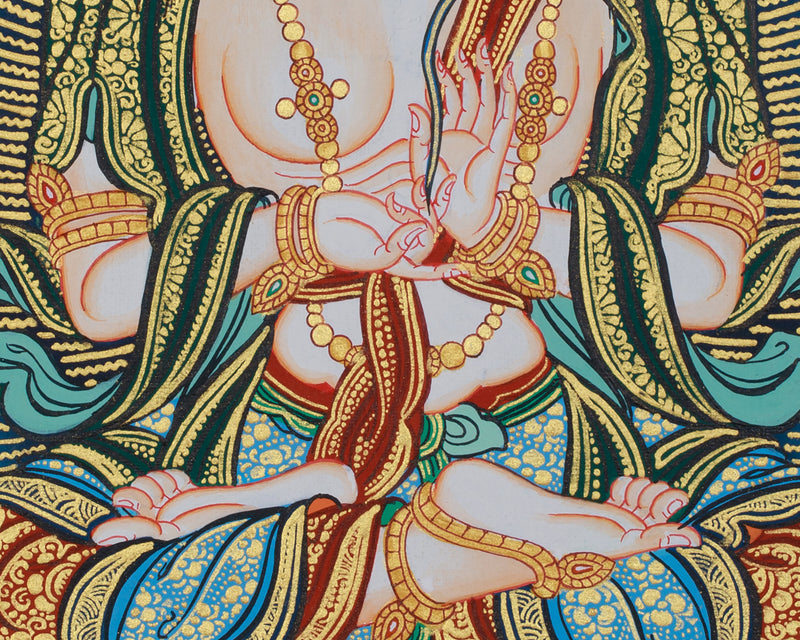 Jnanasattva Manjushri Thangka | A Sacred Tibetan Art of Wisdom & Enlightenment