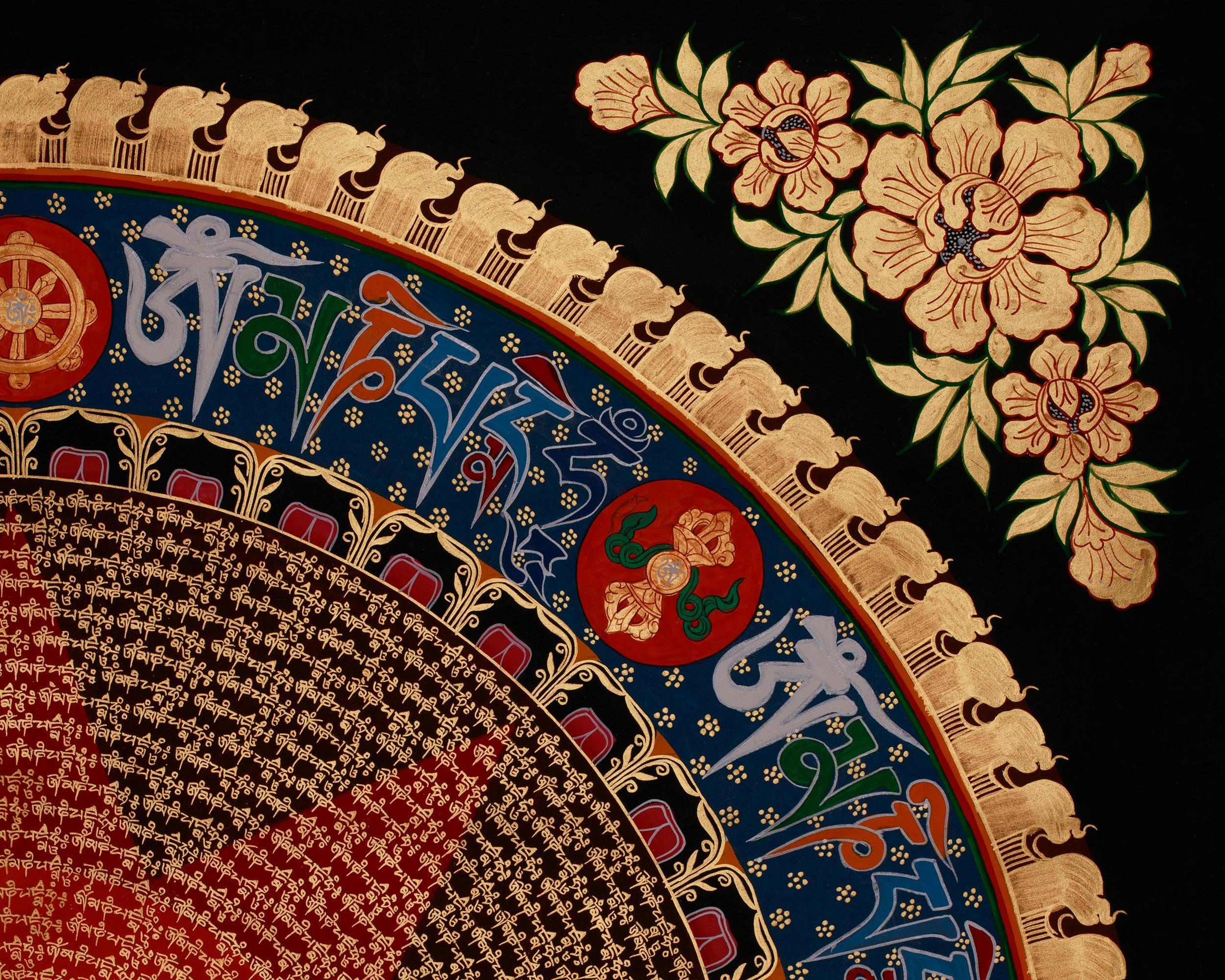 Hand-Painted Mantra Mandala Art | A Sacred Expression of Cosmic Energy