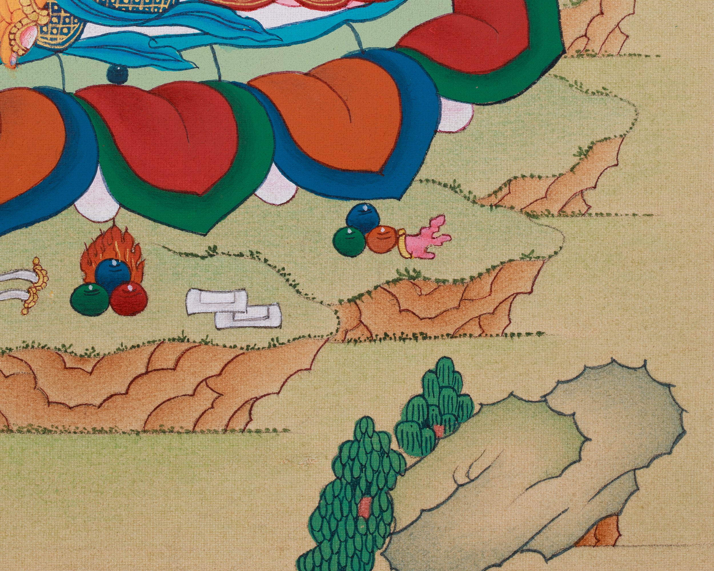 Original Hand-Painted Dzambhala Thangka, Guardian of Prosperity | For Abundance