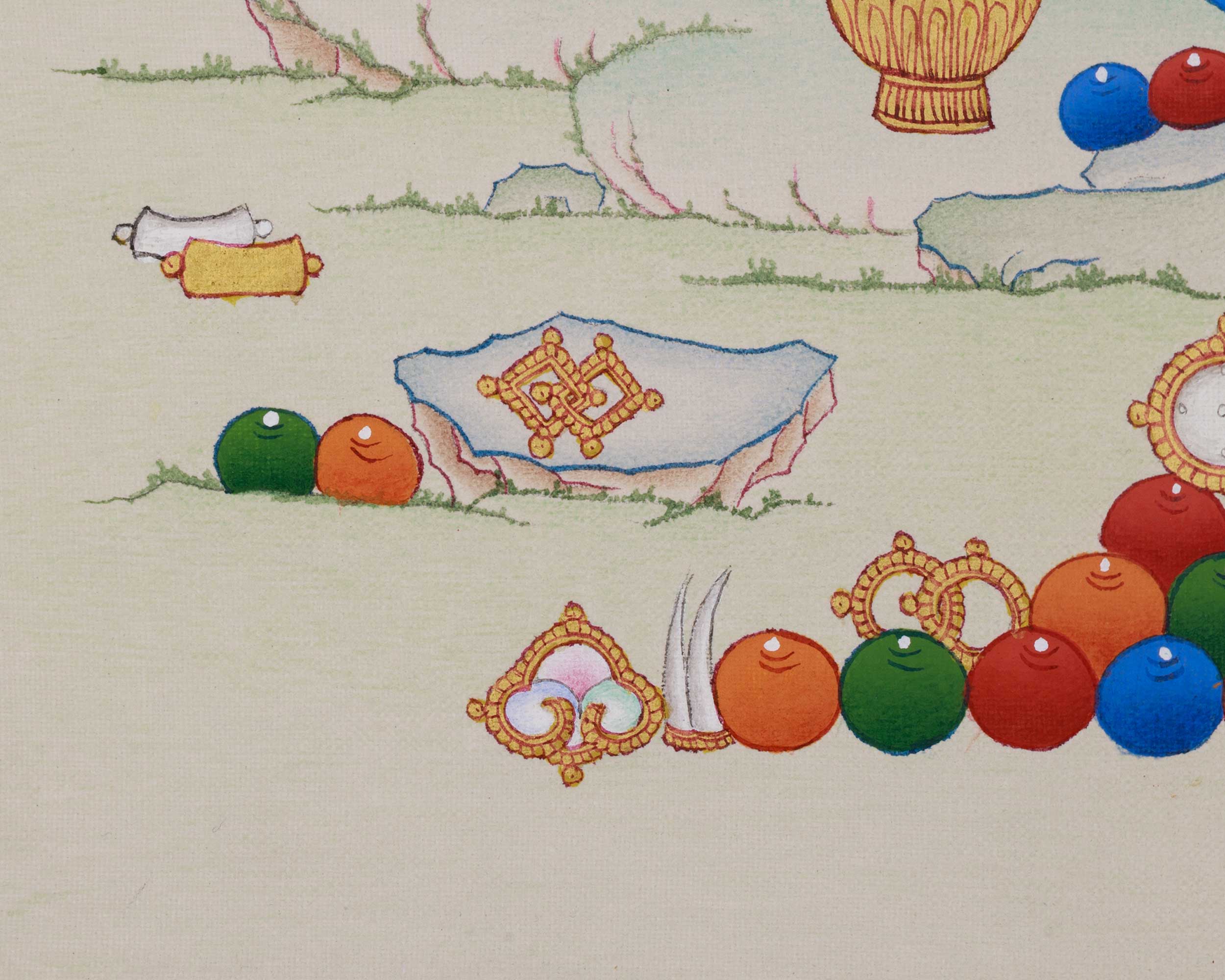 Sacred Thangka of Yellow Jambhala | Tibetan Buddha of Fortune and Prosperity