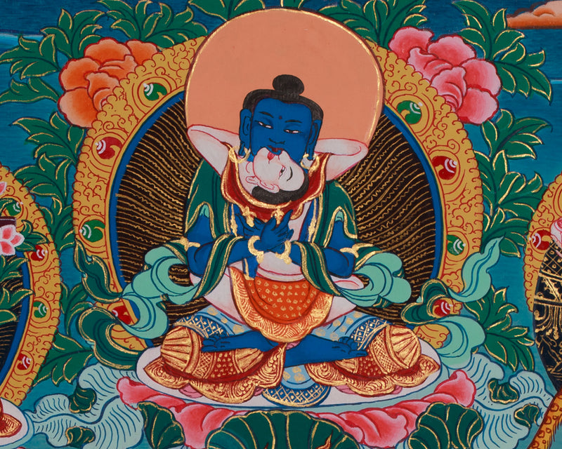 Wrathful Yidam Yamantaka Thangka | The Conqueror of Death | Traditional Tibetan Vajrayana Art