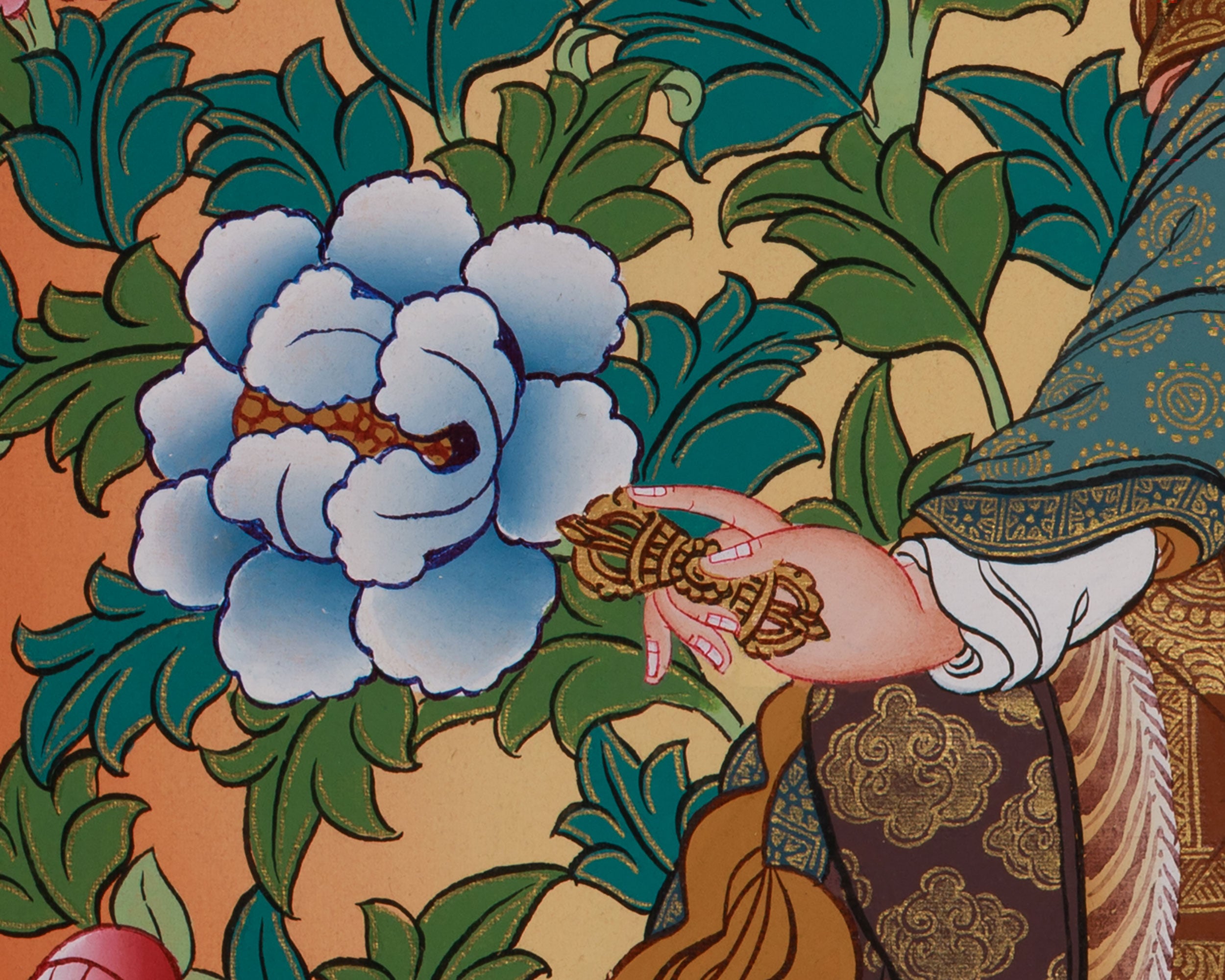 Traditional Guru Rinpoche | Thangka of Padmasambhava with 24K Gold Detailing