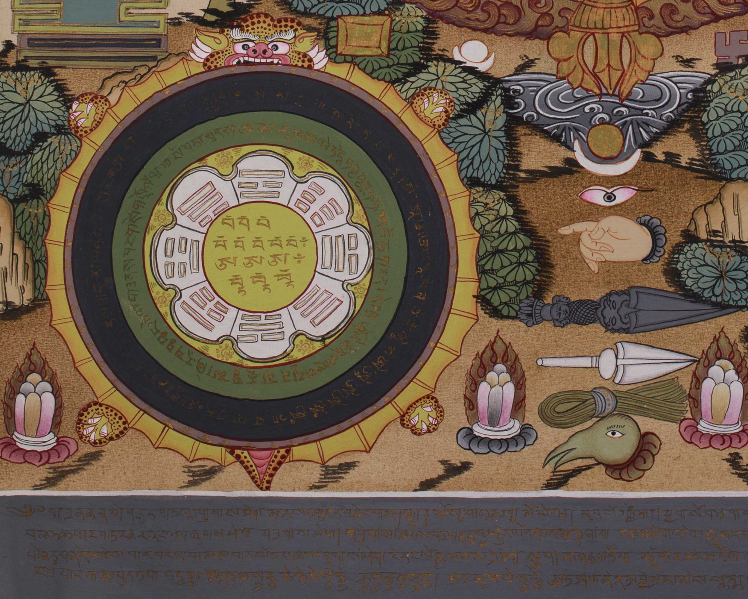 Tibetan Calendar | An Intricate Thangka Depicting the Buddhist Year and Lunar Cycle