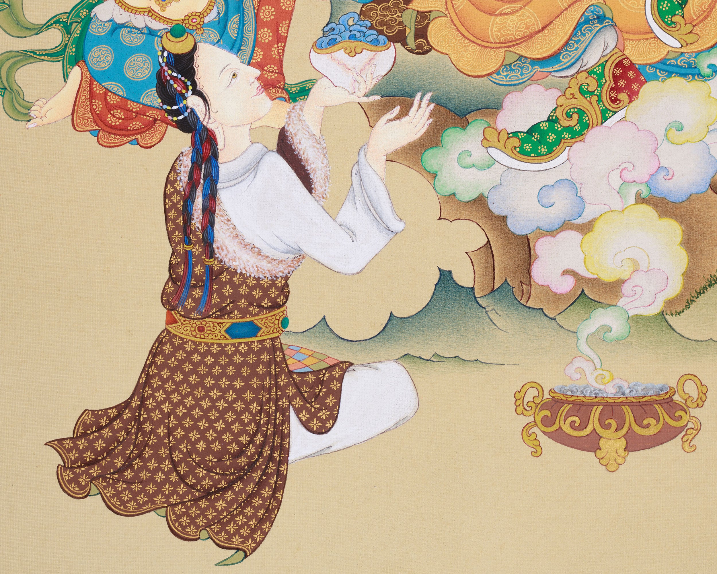 Guru Rinpoche with Mandarva and Yeshe Tsogyal | The Divine Union in Tibetan Buddhism