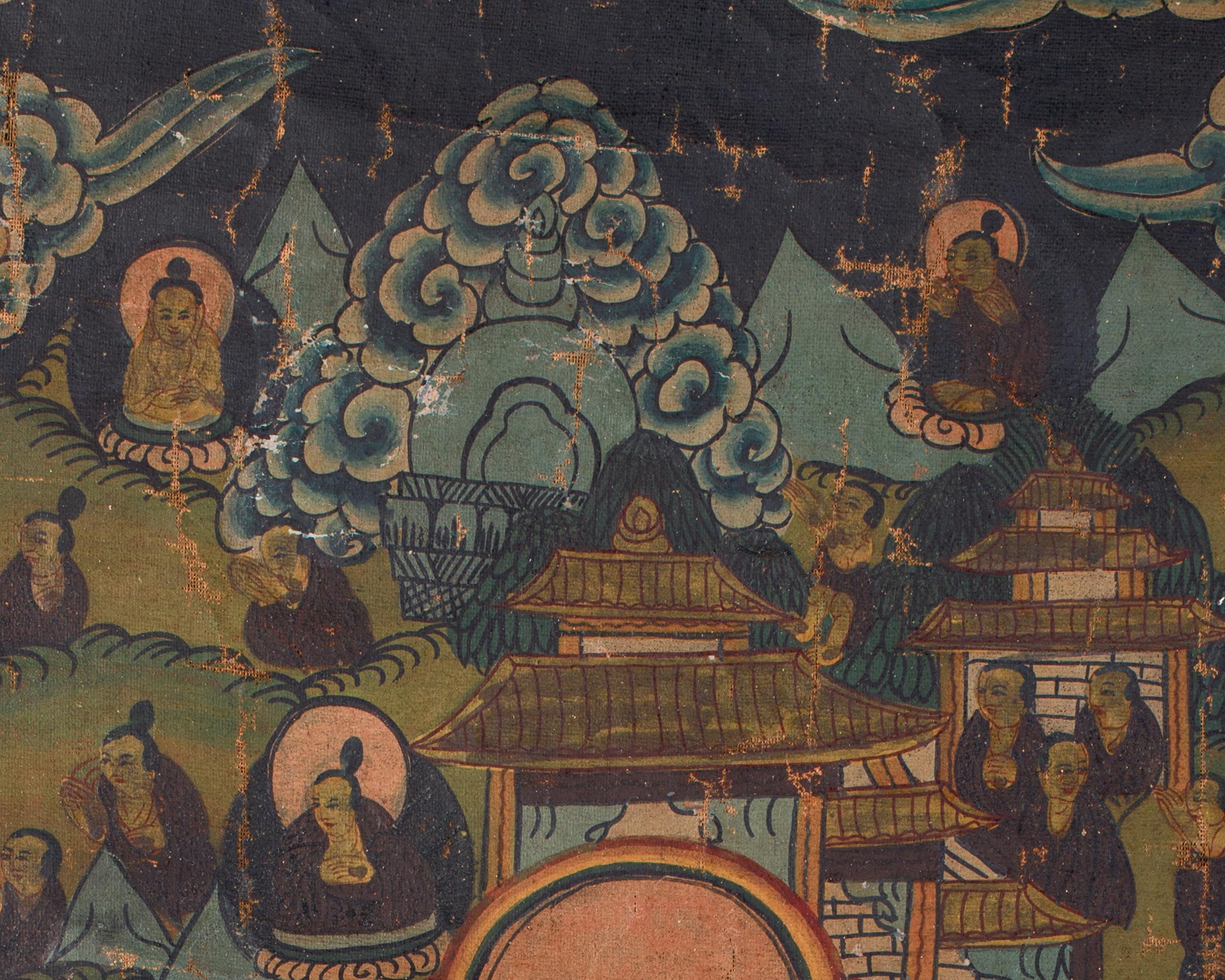 Hand-Painted Vintage Shakyamuni Buddha Painting | Sacred Meditation Thangka