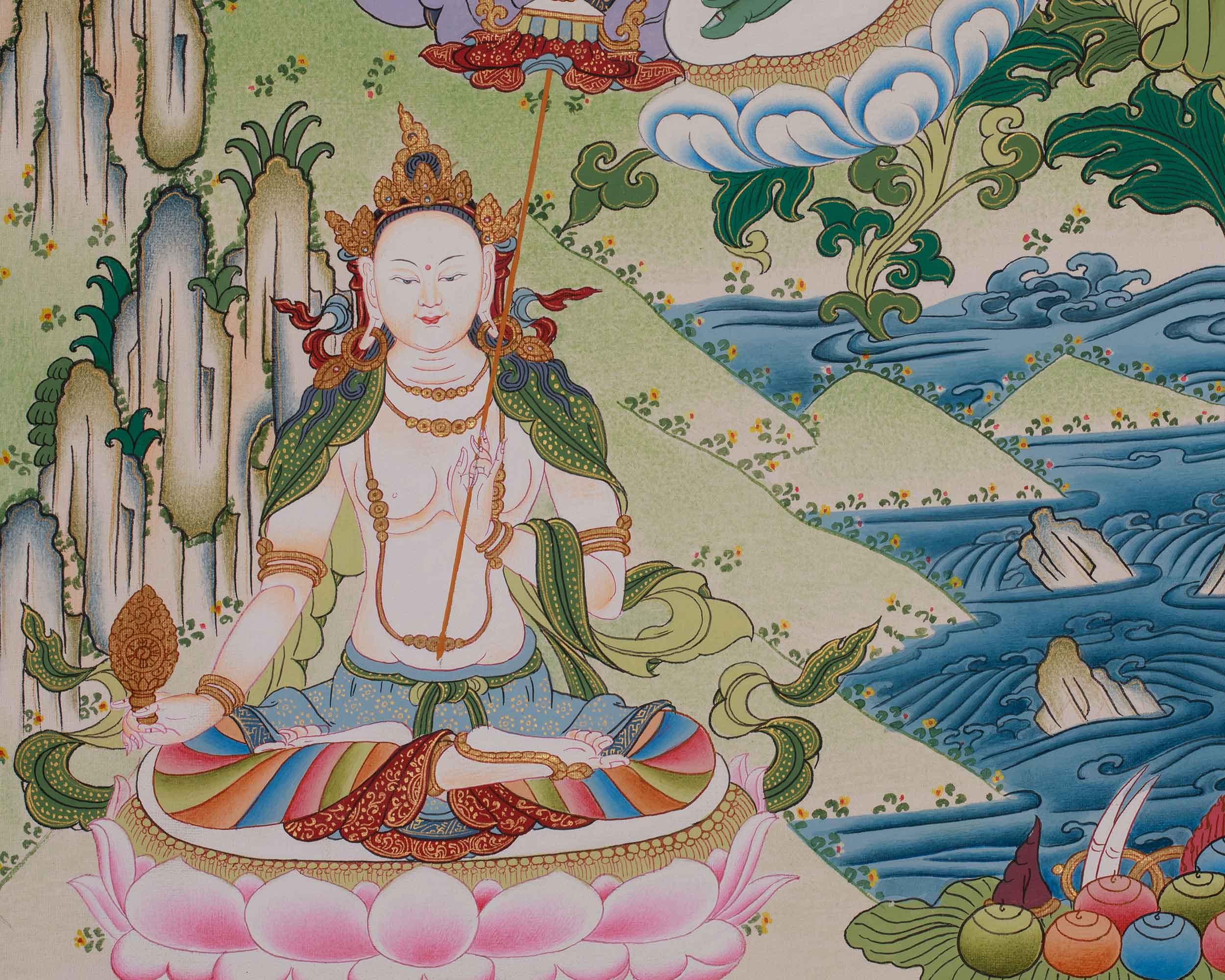 Tibetan Bodhisattva Green Tara Thangka | Shyama Tara | Mother of Liberation