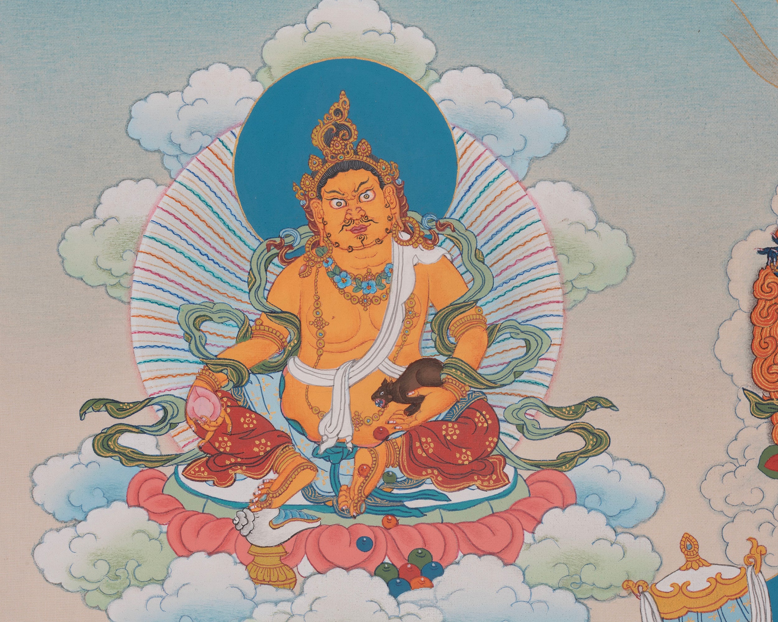 Namtoshe Tibetan Art | Wealth Deities Sacred Thangka | Home Decor