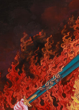 Wrathful Chamunda Thangka | The Fierce Goddess of Tantric Rites