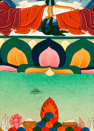 Buddhist Chenrezig Thangka | Art Inspiring Divine Compassion, Peace, and Enlightenment