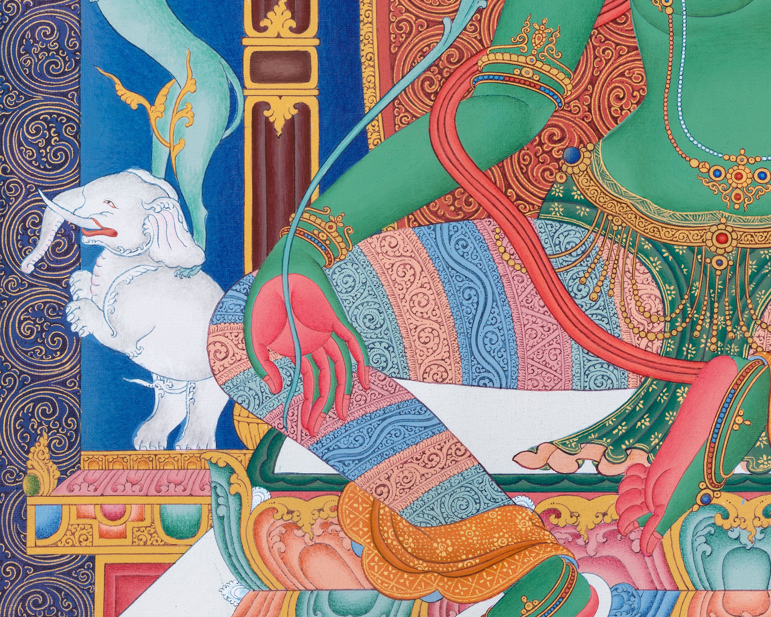 Green Tara Thangka Print | Digital Canvas Print