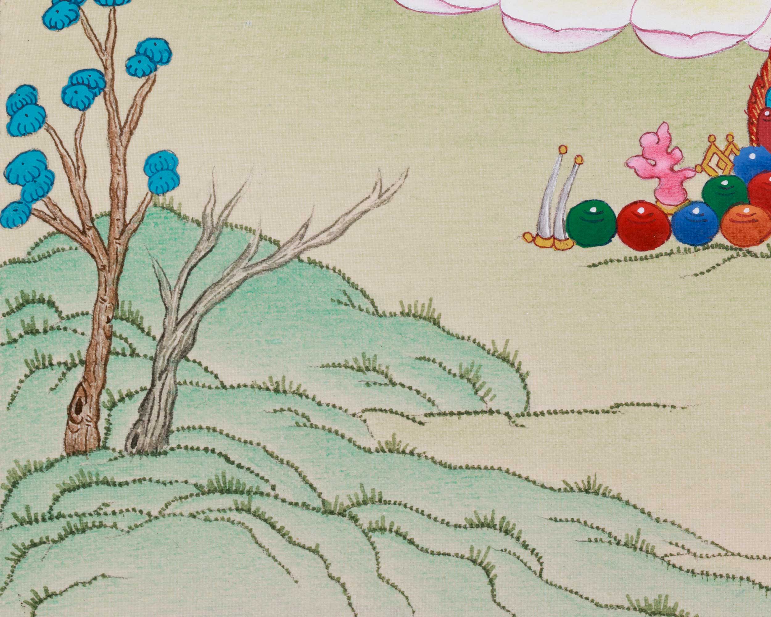 13-Inches Chenrezig Thangka | Divine Compassion and Spiritual Blessings