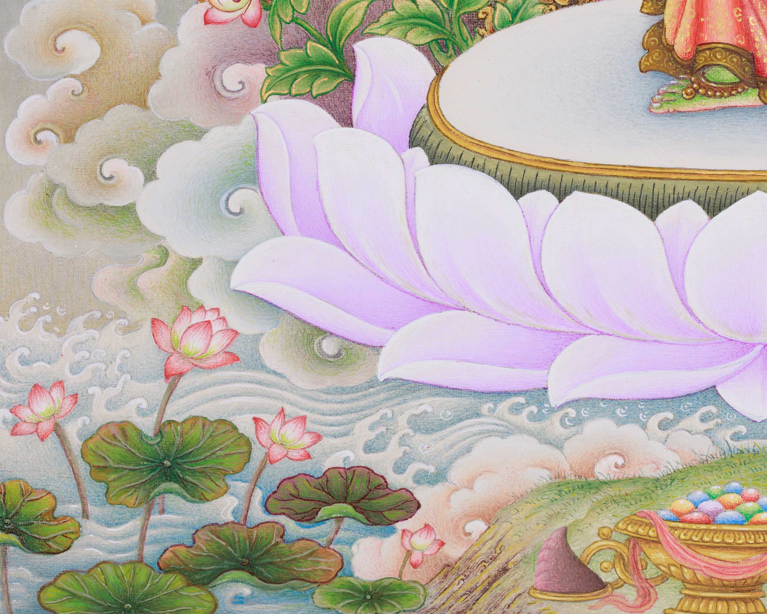 Elegant Standing Green Tara Print | Paubha Style Goddess Tara | The Saviouress of Tibet