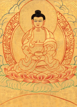 Shakyamuni Buddha Gold Thangka | Radiant Symbol of Enlightenment & Serenity