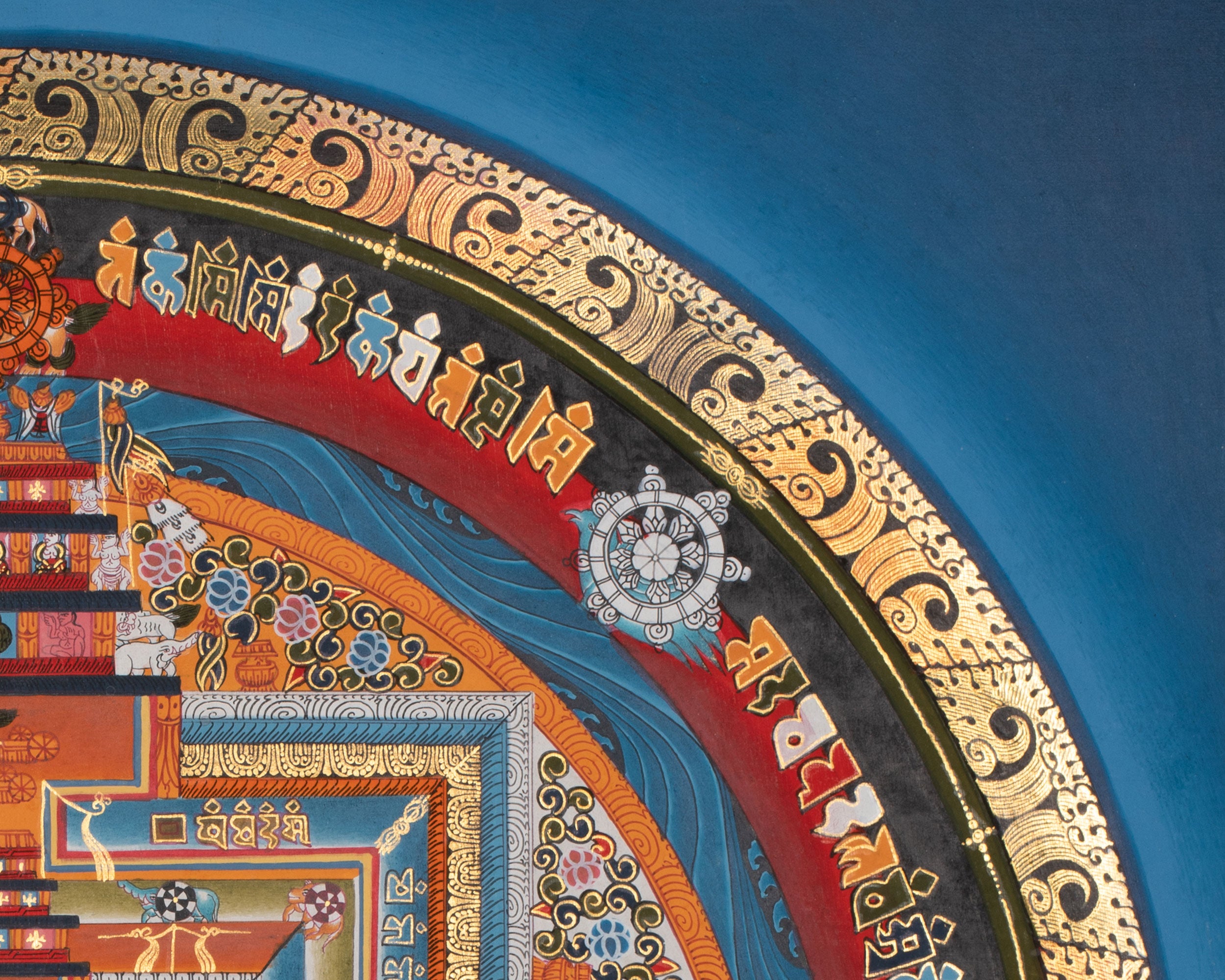 Kalachakra Mandala Thangka | Sacred Wheel of Time | Mandala with 24K Gold Detailing