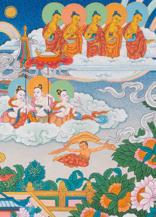 Thangka Print Of Infinite Light Buddha | Amitabha Singham Art For Meditation | Gift Ideas