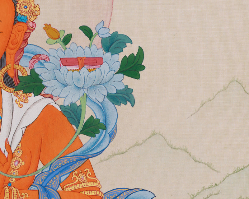 Wisdom Deity, Manjushri Thangka for Meditation | A Vision of Enlightened Wisdom