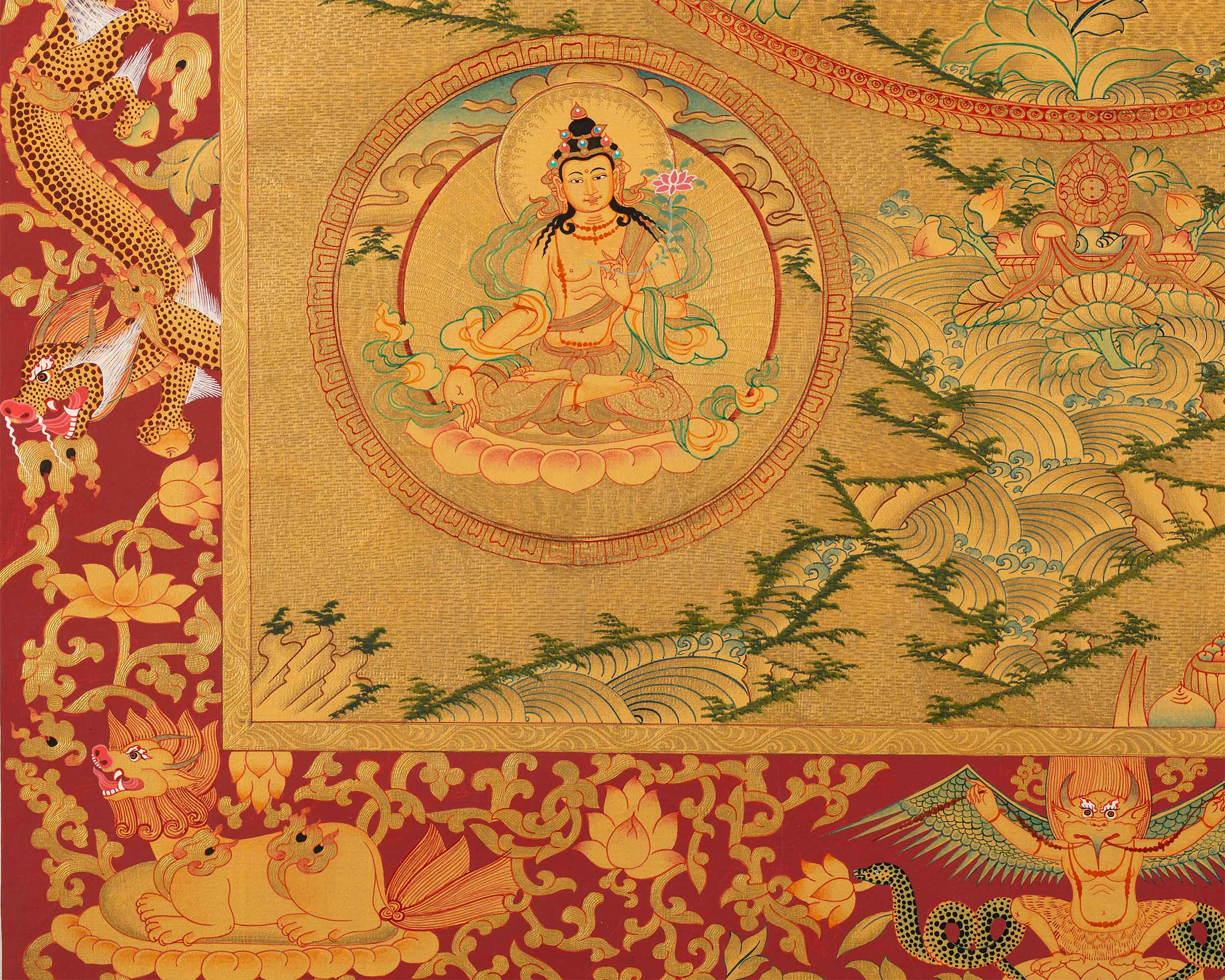 5 Forms of Manjushri Art Print For Daily Wisdom Preaching | The Bodhisattva Of Wisdom Giclee Print