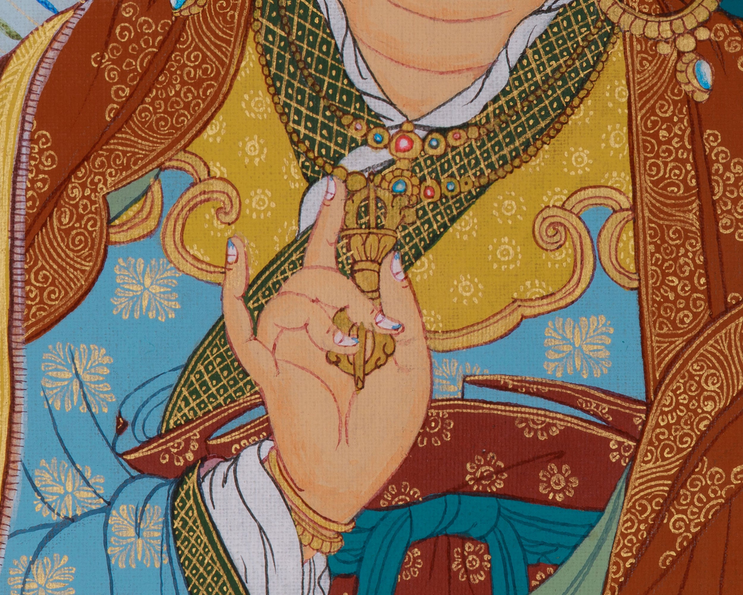 Tantric Master Guru Rinpoche Thangka | Tibetan Wisdom and Protection Art