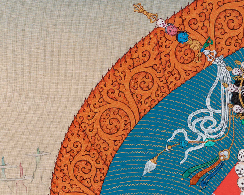 Vajrayogini's Illuminated Path: Hand-Painted Thangka for Spiritual Awakening