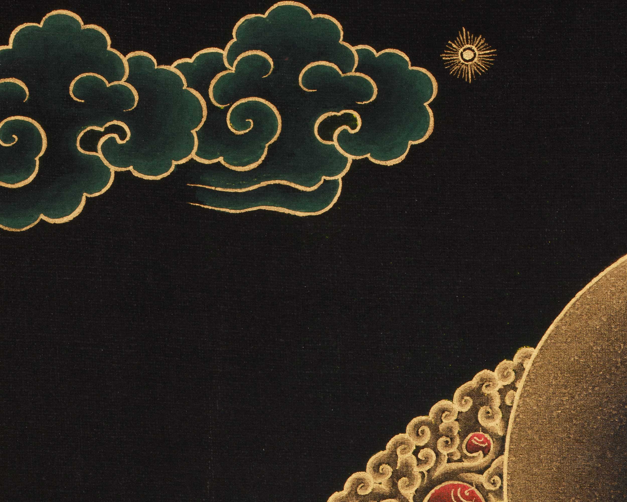 The Lotus-Born Guru Rinpoche | Peaceful Guru Padmasambhava Thangka