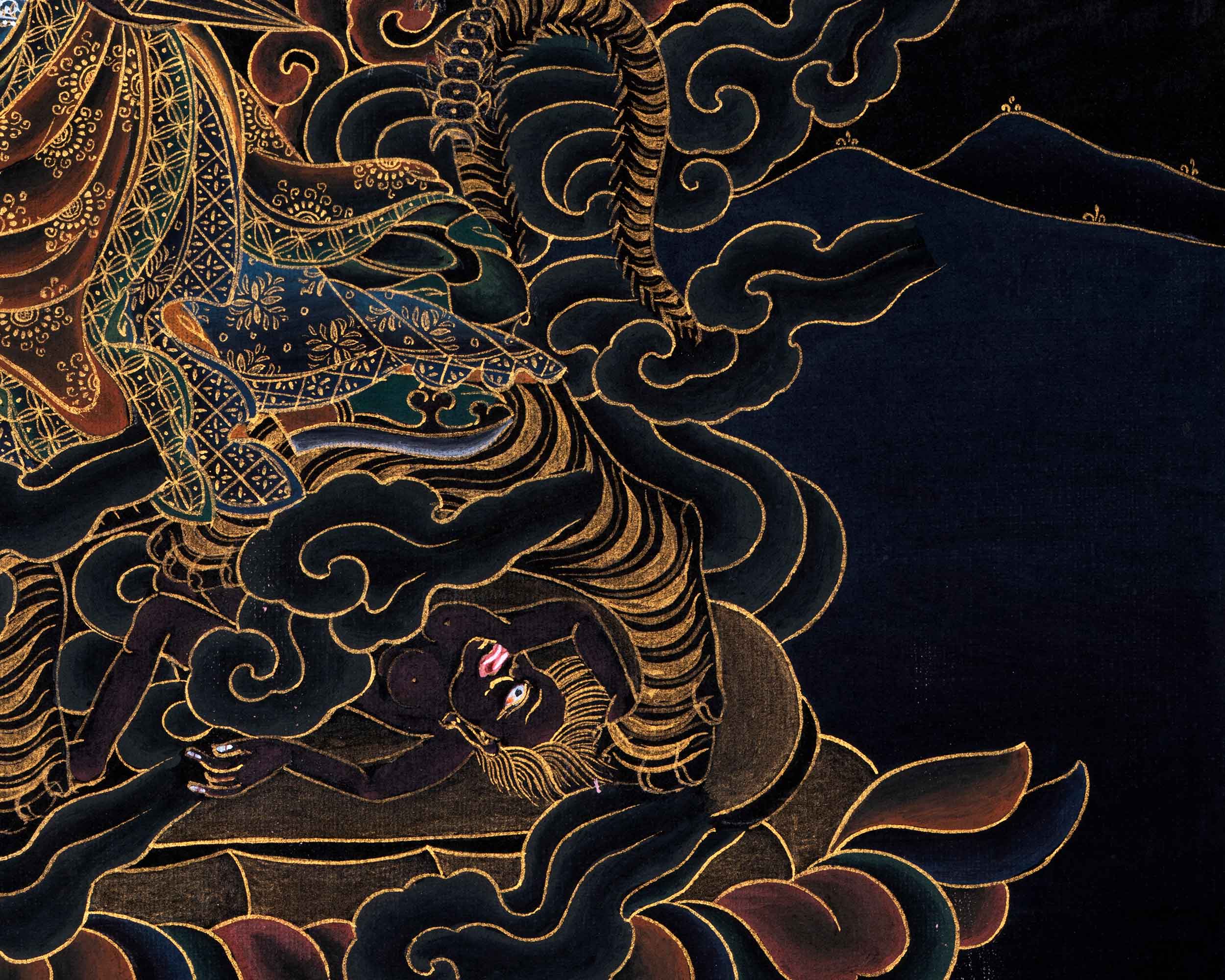 Authentic Dorje Drollo Thangka | Exquisite Tibetan Buddhist Art | Traditional Decors