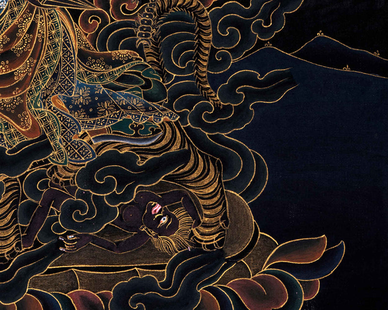Authentic Dorje Drollo Thangka | Exquisite Tibetan Buddhist Art | Traditional Decors