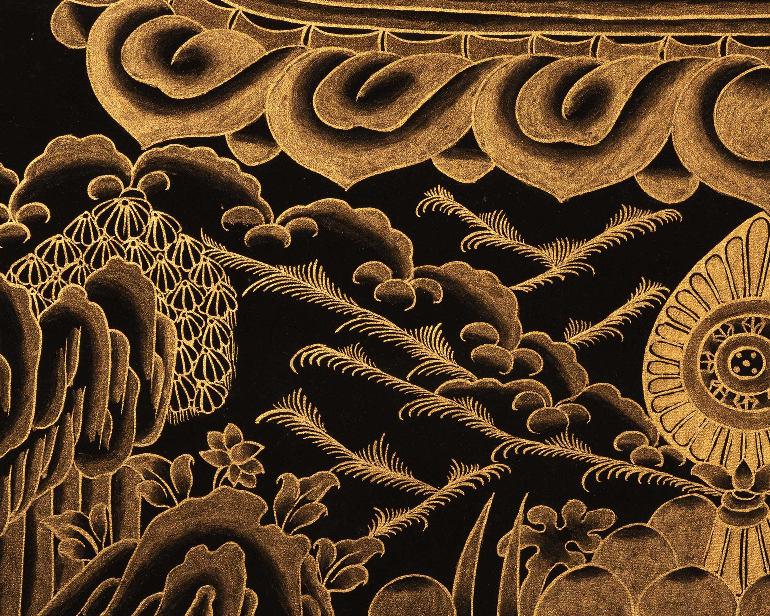 Gold Style Namtose Thangka Painting | Original Hand-Painted Buddha of Wealth