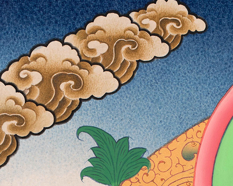 Vajrasattva with Consort Thangka Art | Traditional Yab-Yum Painting | Religious Decors