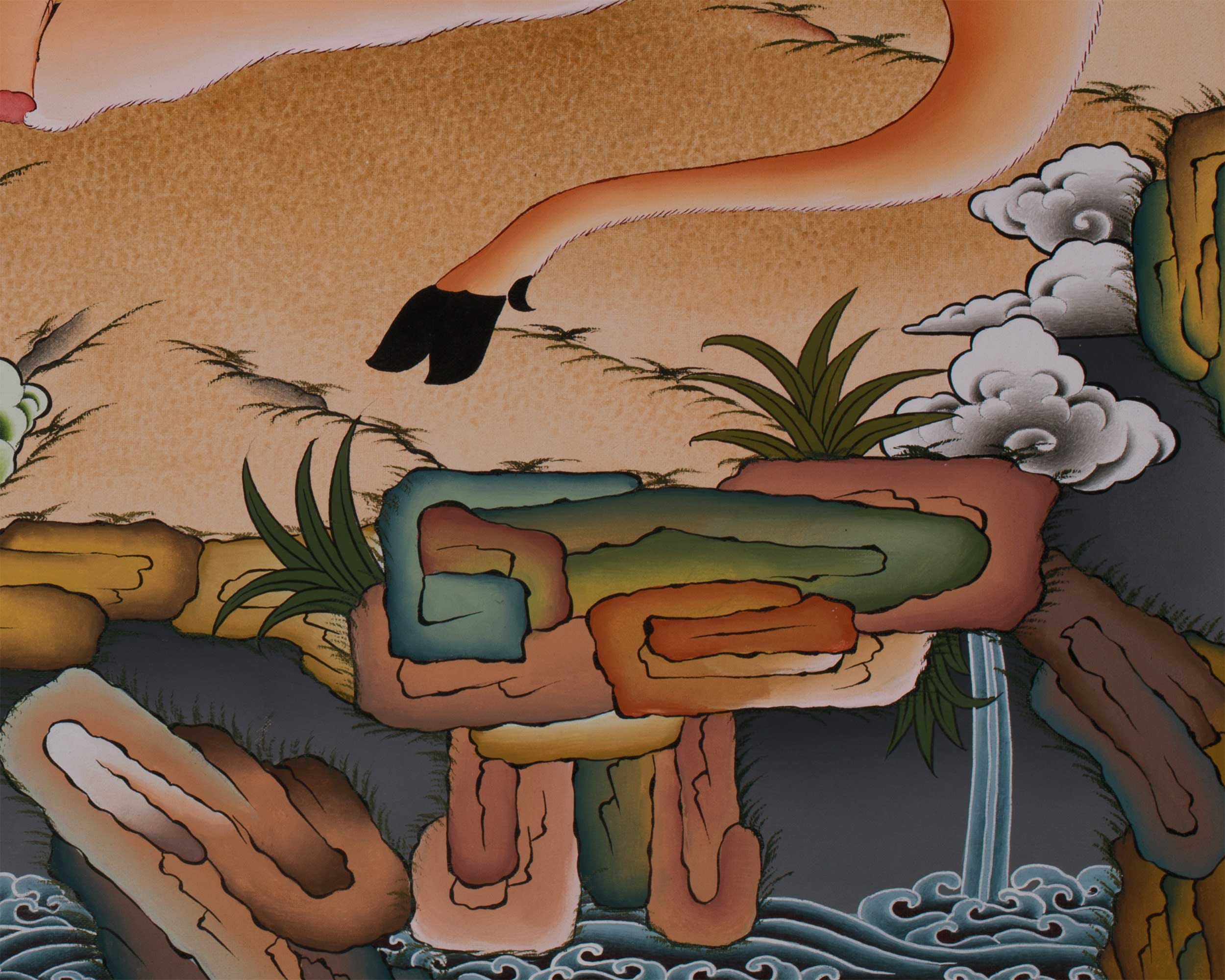 Milarepa Thangka Painting | Tibetan Yogi Art | Buddhist Wall Art