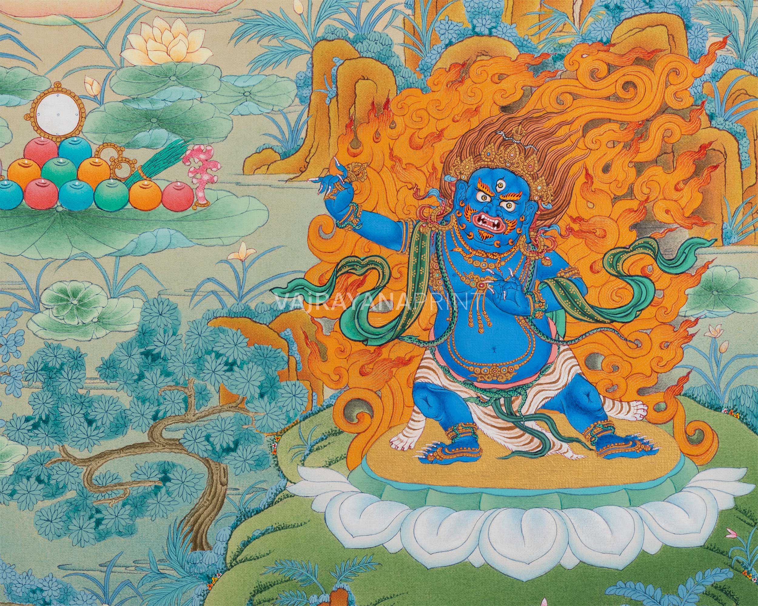 Four-Armed Chenresig Thangka Print for Divine Wisdom | Bodhisattva Of Compassion