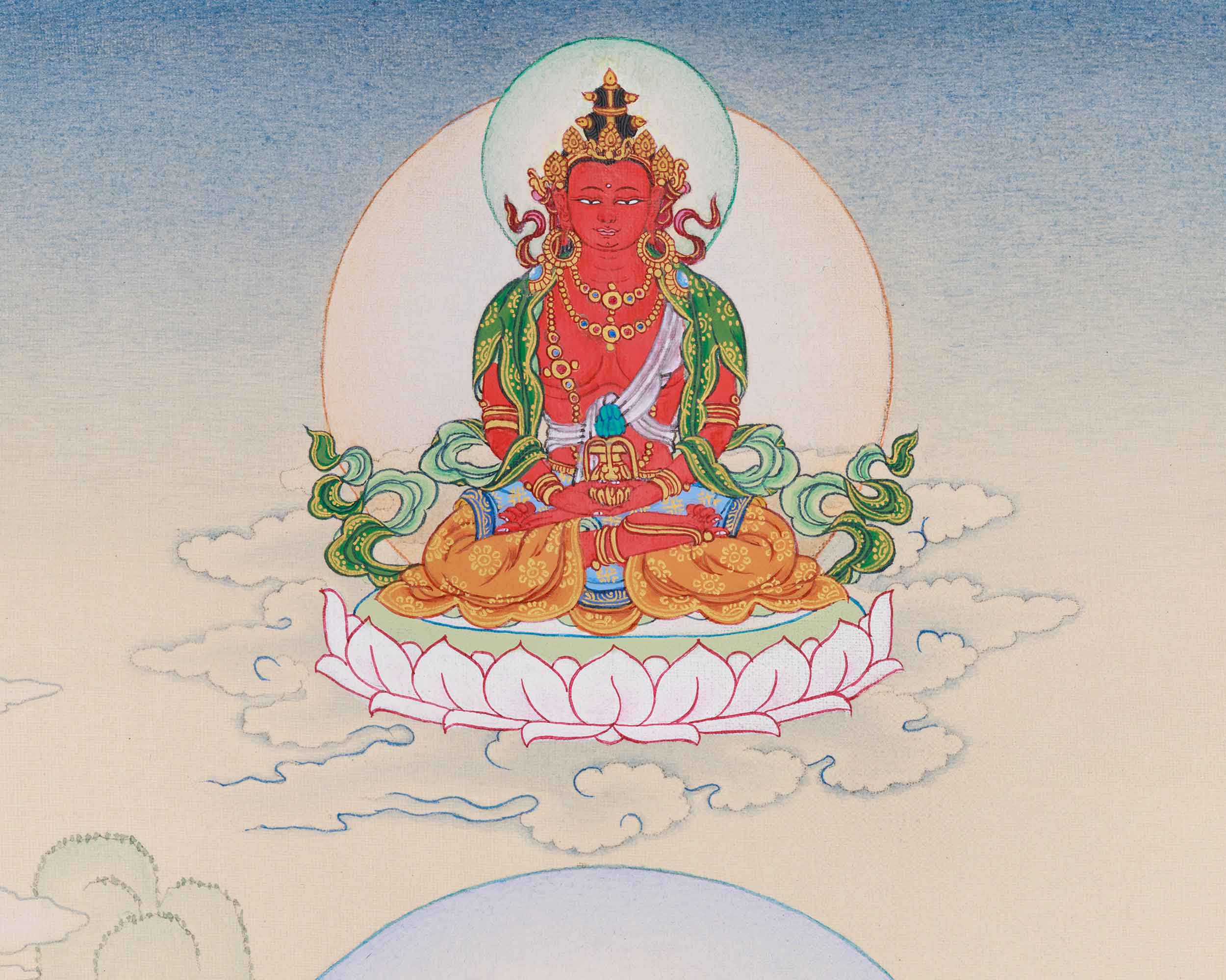 Buddhist Long-Life Deities: White Tara, Namgyalma, and Buddha Amitayus | Karma Gadri Artistry