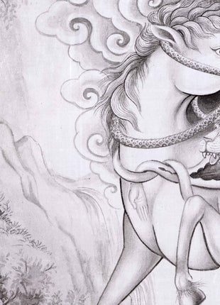 Divine Protector: Palden Lhamo Thangka Print | Mahakala Thangka Artwork | Spiritual Guidance Print